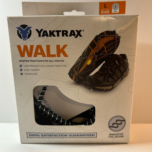 YAKTRAX WALK Color Black Size Large Traction Cleats for Walking or Hiking - Picture 1 of 3